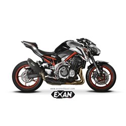 Moto exhaust Exan Carbon Cap Black Inox Kawasaki Z 900 2017 - 2019  