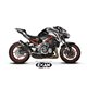 Moto exhaust Exan Oval X-Black Black Inox Kawasaki Z 900 A2 2017 - 2020  