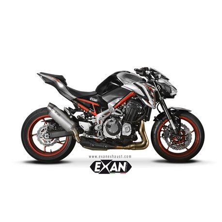 Moto exhaust Exan Oval X-Black Inox Kawasaki Z 900 A2 2017 - 2020  