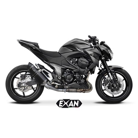 Moto exhaust Exan Oval X-Black Black Inox Kawasaki Z 800  