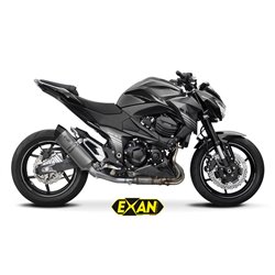 Moto exhaust Exan Oval X-Black Inox Kawasaki Z 800 e  