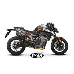 Moto Auspuff Exan Oval X-Black Black Inox KTM 790 Duke 2018 - 2019  