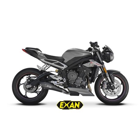 Moto exhaust Exan X-Black EVO Black Inox Triumph Street Triple 765 2017 - 2019  