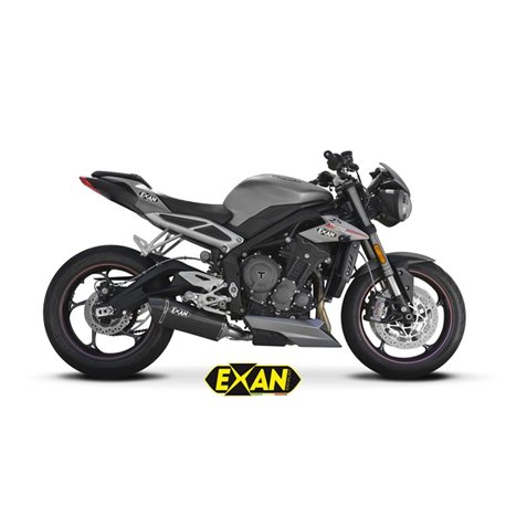 Moto Auspuff Exan Oval X-Black Carbon Triumph Street Triple 765 2017 - 2019  