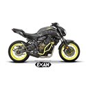 Moto výfuk Exan Oval X-Black Nerez černý Yamaha MT-07 2017 - 2020 Spodní vedení Kompletní systém