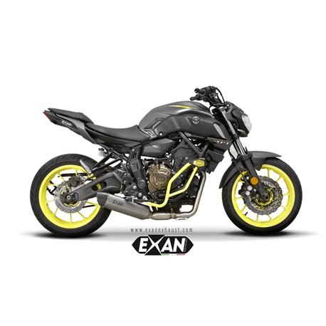 Moto výfuk Exan Oval X-Black Nerez Yamaha MT-07 2017 - 2020 Spodní vedení Kompletní systém