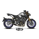 Moto výfuk Exan Carbon Cap Nerez černý Yamaha MT-09 2017 - 2020 Spodní vedení Kompletní systém
