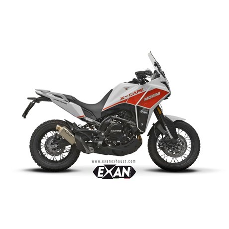 Moto výfuk EXAN MOTO MORINI X-CAPE 650 21 - 24 X-RALLY TITANIUM spodní vedení