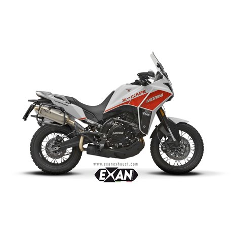 Moto výfuk EXAN MOTO MORINI X-CAPE 650 21 - 24 X-RALLY TITANIUM horní vedení