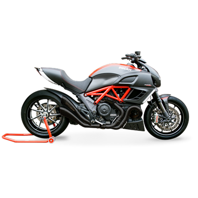 Moto výfuk HP Corse HYDROFORM BLACK Ducati DIAVEL 1200 2011 - 2016